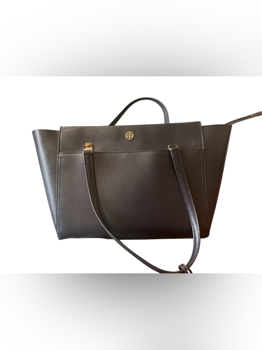 Tory Burch Navy Leather Parker Tote Bag